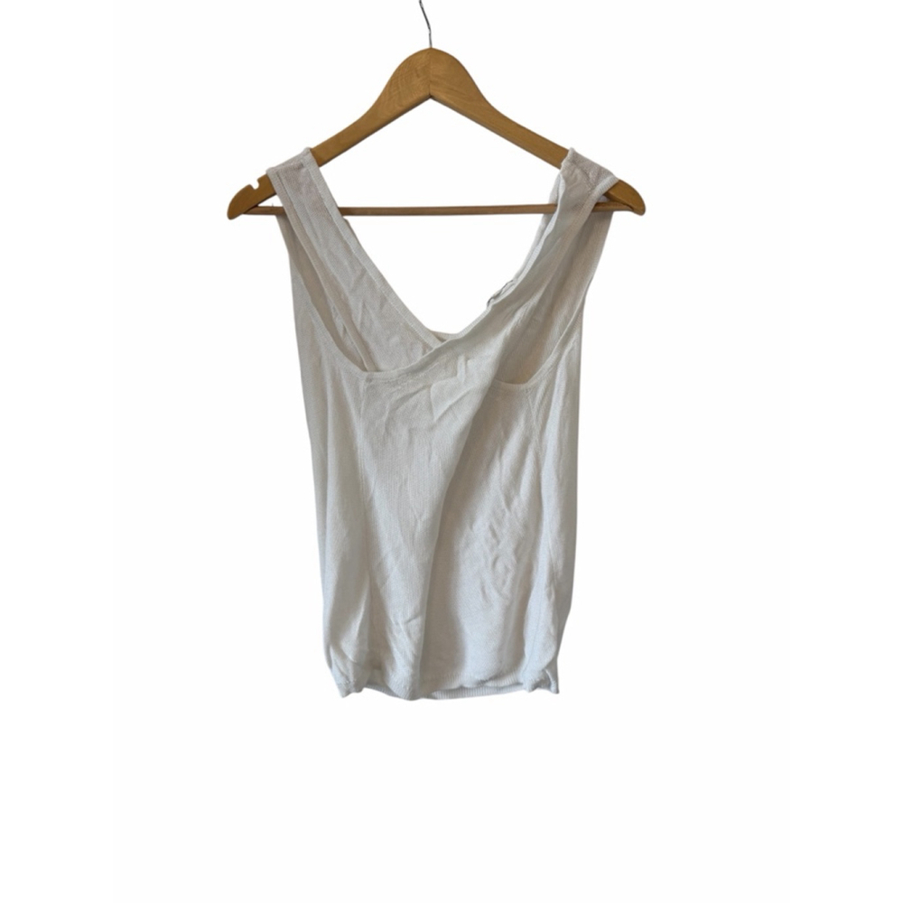 Club Monaco White Knit Tank Top Cowl Neck Sleeveless Lightweight Womens - Picture 5 of 10